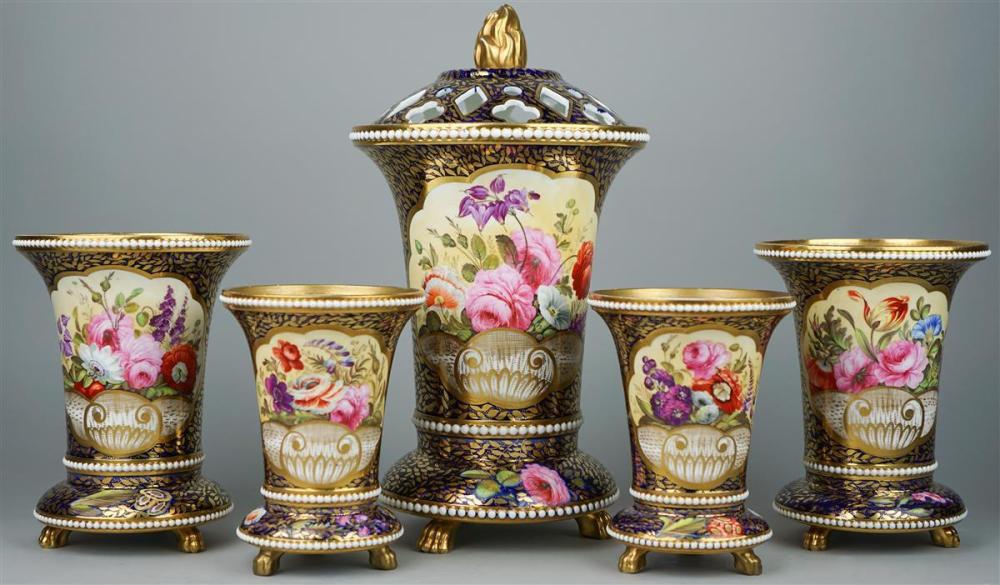 SPODE FLORAL DECORATED COBALT