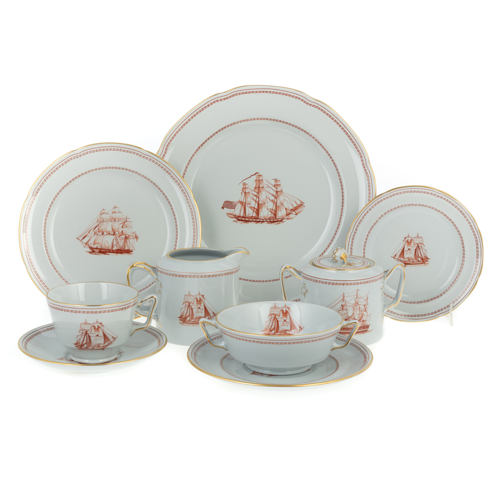 SPODE IRONSTONE RED TRADE WINDS