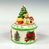 SPODE LIDDED BOX, CHRISTMAS TR