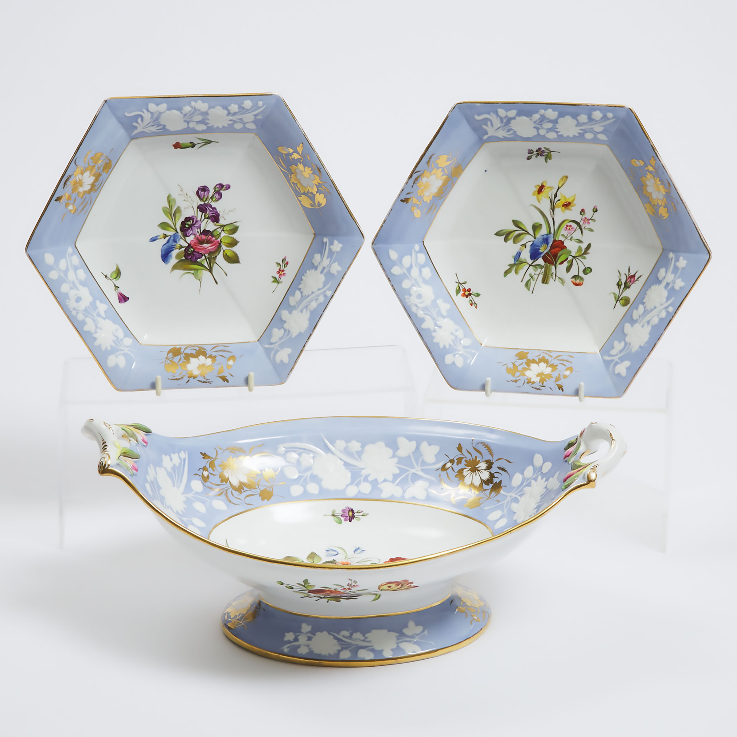 Spode Lilac Ground Oval Footed
