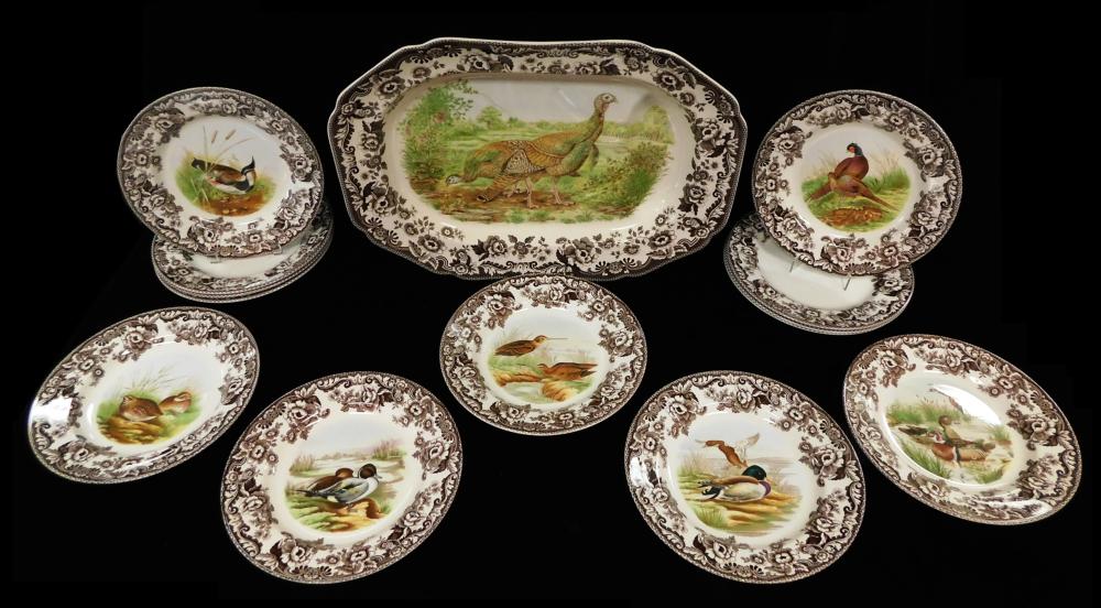 SPODE TRANSFERWARE: FOURTEEN PIECES