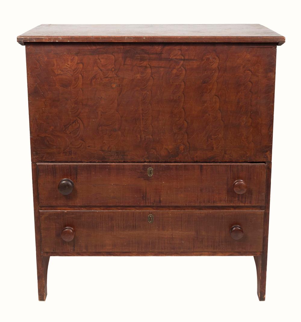 SPONGE-PAINTED BLANKET CHEST 19TH