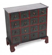 SPONGE-PAINTED SIXTEEN-DRAWER