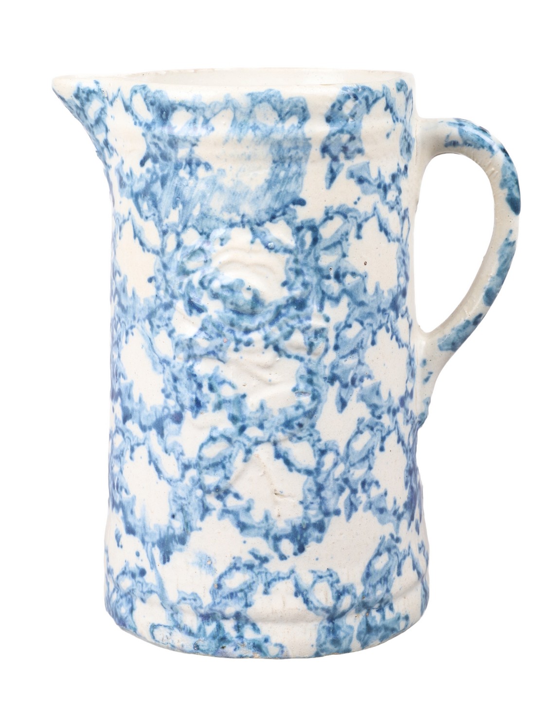 Sponged stoneware rose jug,