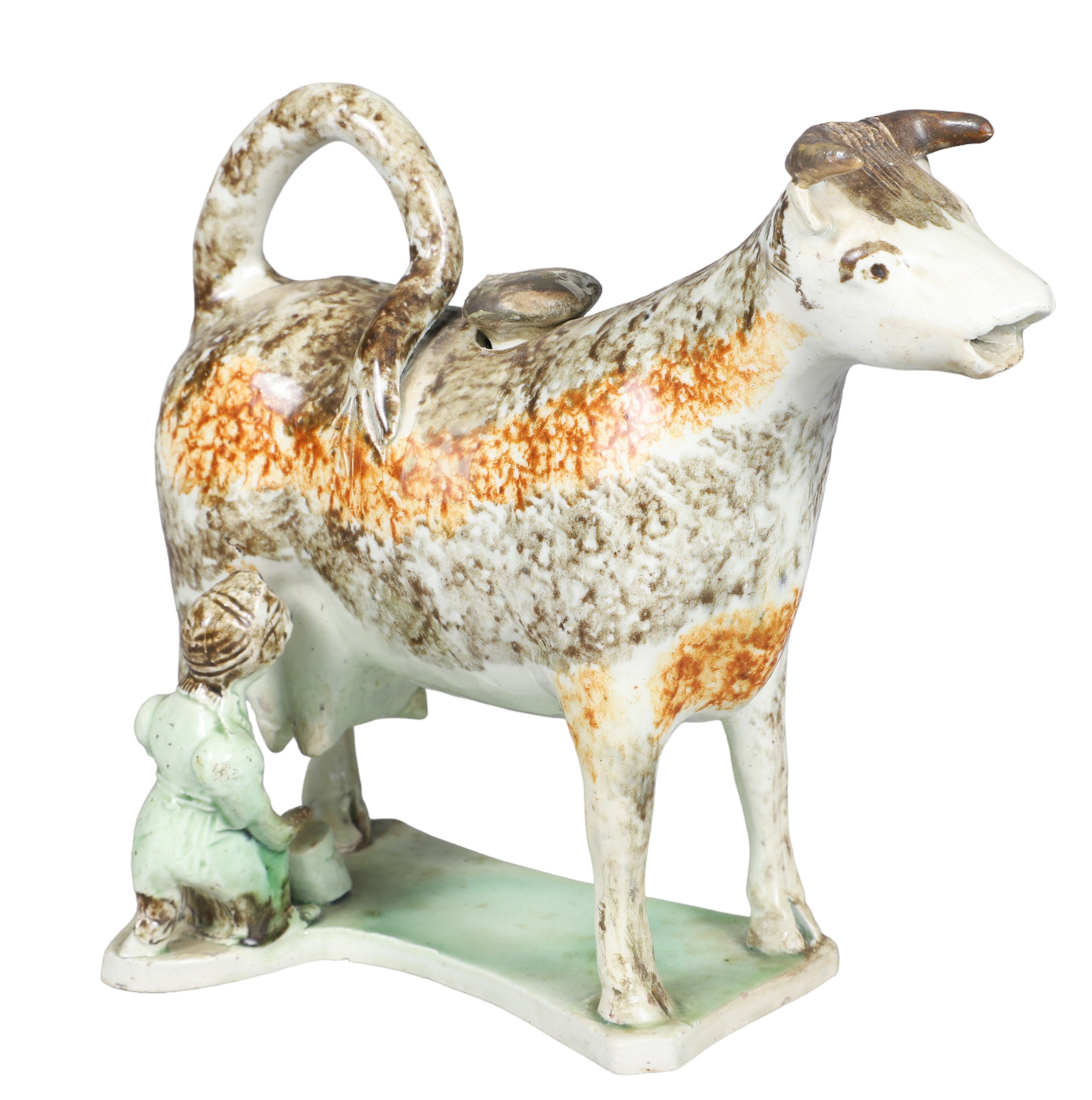Spongeware porcelain cow creamer