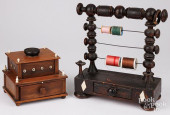 SPOOL HOLDER AND SEWING BOX<br