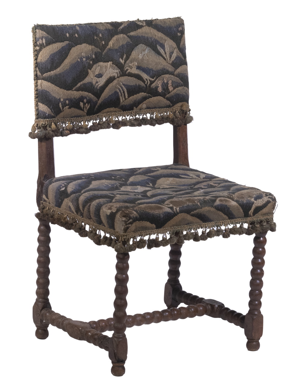 SPOOL TURNED UPHOLSTERED SIDE CHAIR