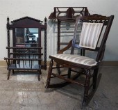 SPOOL TURNED WALNUT QUILT RACK