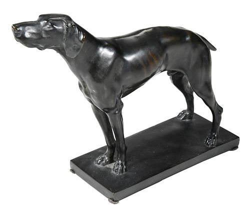 SPORTING BRONZE OF A DOG(early 20th