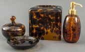 SPOTTED AMBER GLASS VANITY SET