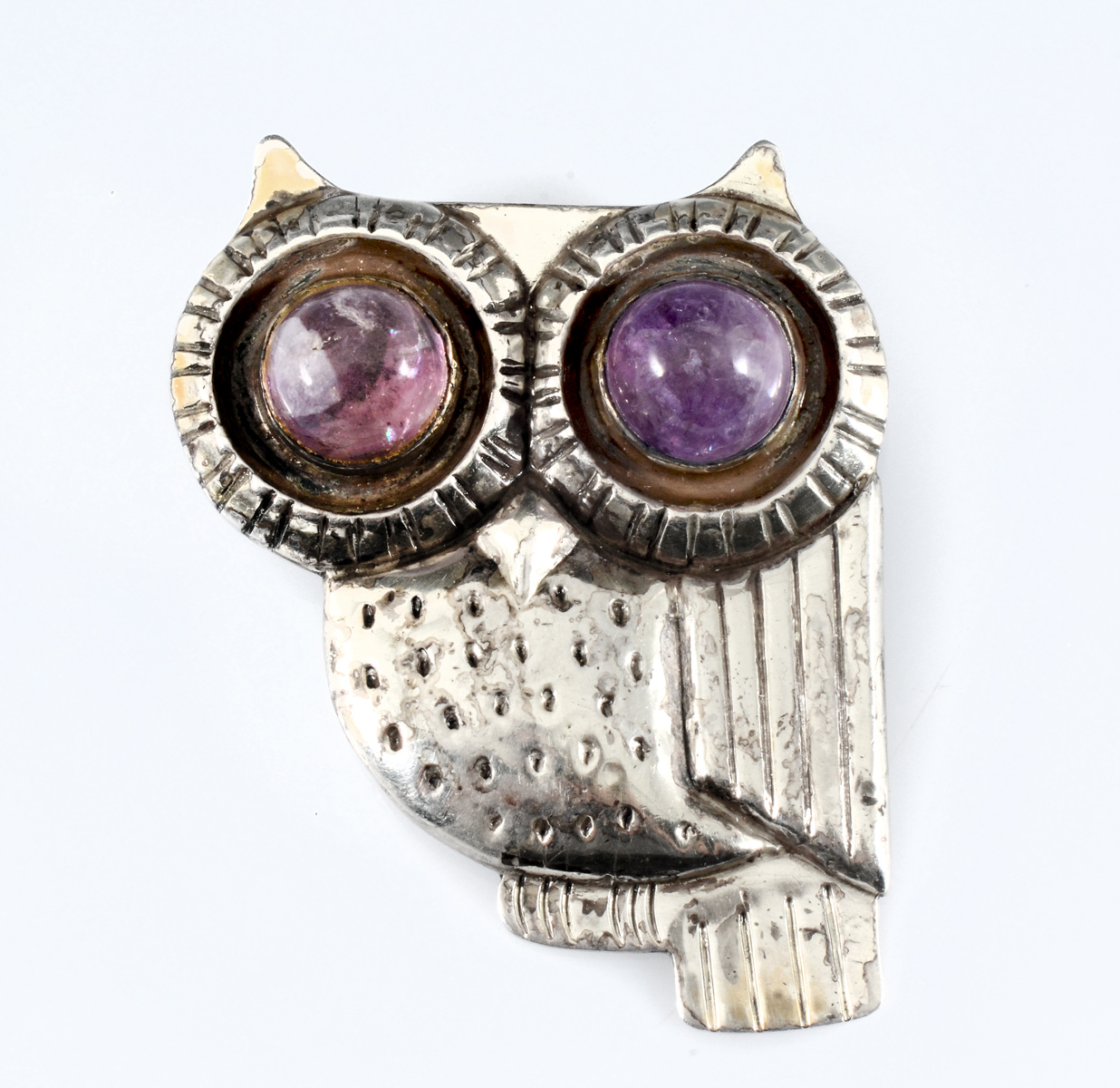 SPRATLING STERLING OWL PIN WITH