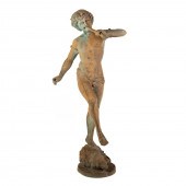 SPRITE BOY BRONZE GARDEN FIGUR