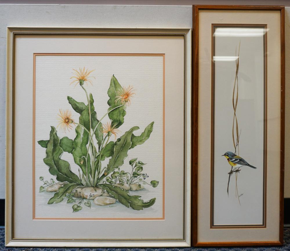 SPROUTING FLOWERS AND BIRD ON A