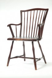 SQUARE-BACK WINDSOR ARMCHAIR.
