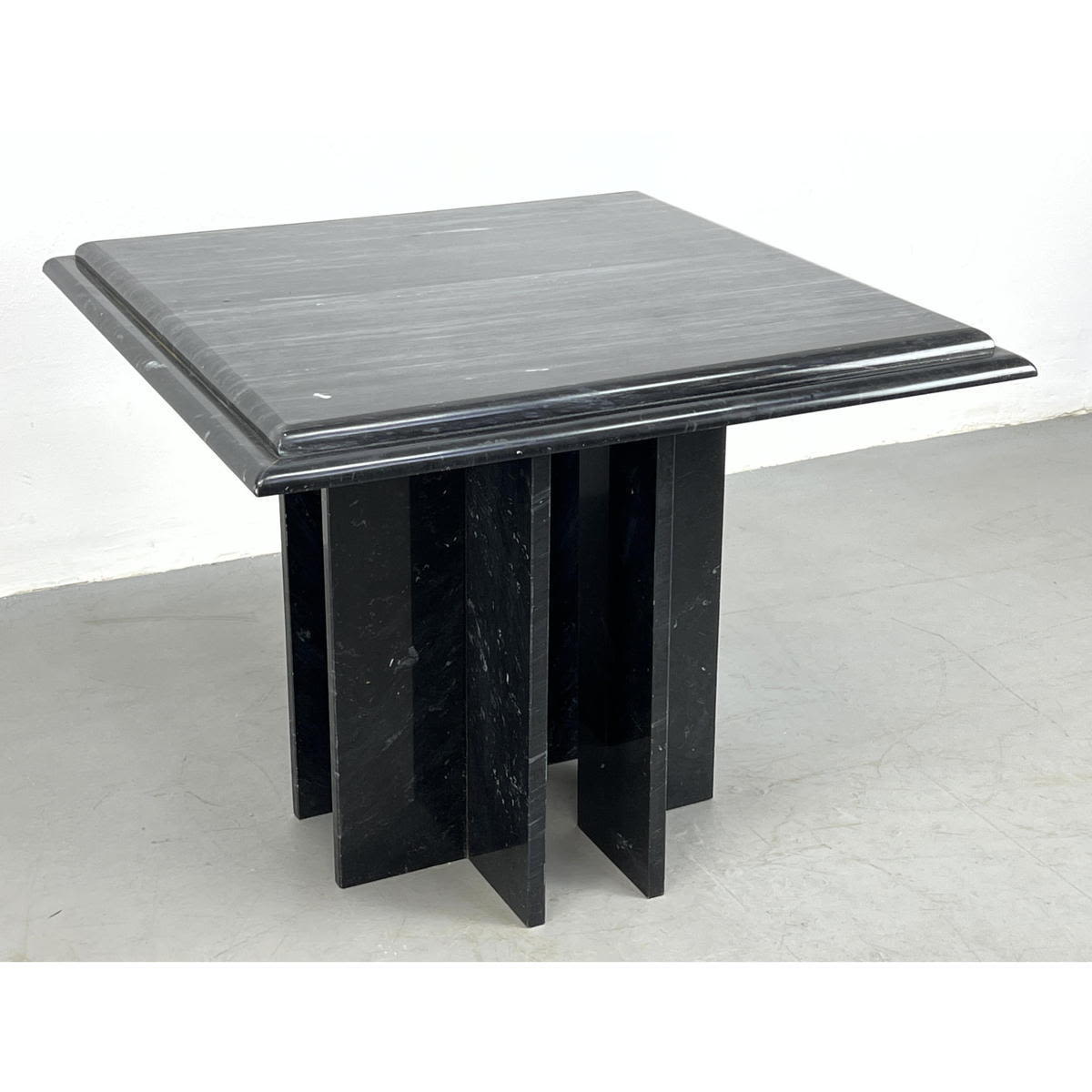 Square Black Marble Side End Table.
