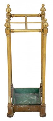 SQUARE BRASS UMBRELLA STAND /