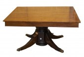 SQUARE MAHOGANY PEDESTAL BASE