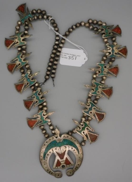 SQUASH BLOSSOM NECKLACE. 20TH