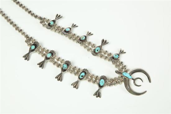 SQUASH BLOSSOM NECKLACE.  Navajo