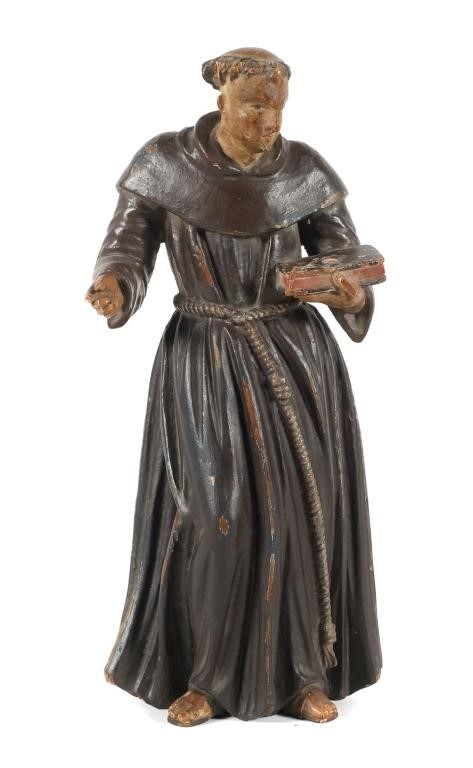 ST. ANTHONY, CARVED & PAINTED