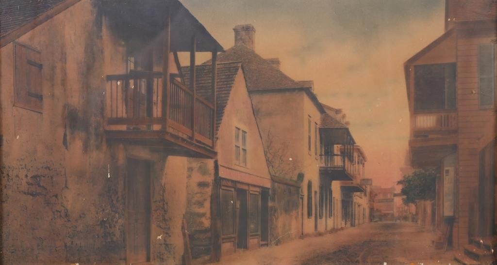 ST. AUGUSTINE, ANTIQUE HAND COLORED