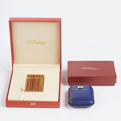 S.T. DUPONT GOLD PLATED WOOD VENEER