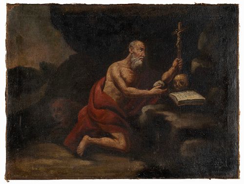 ST. JEROME OIL PAINTING (FLEMISH