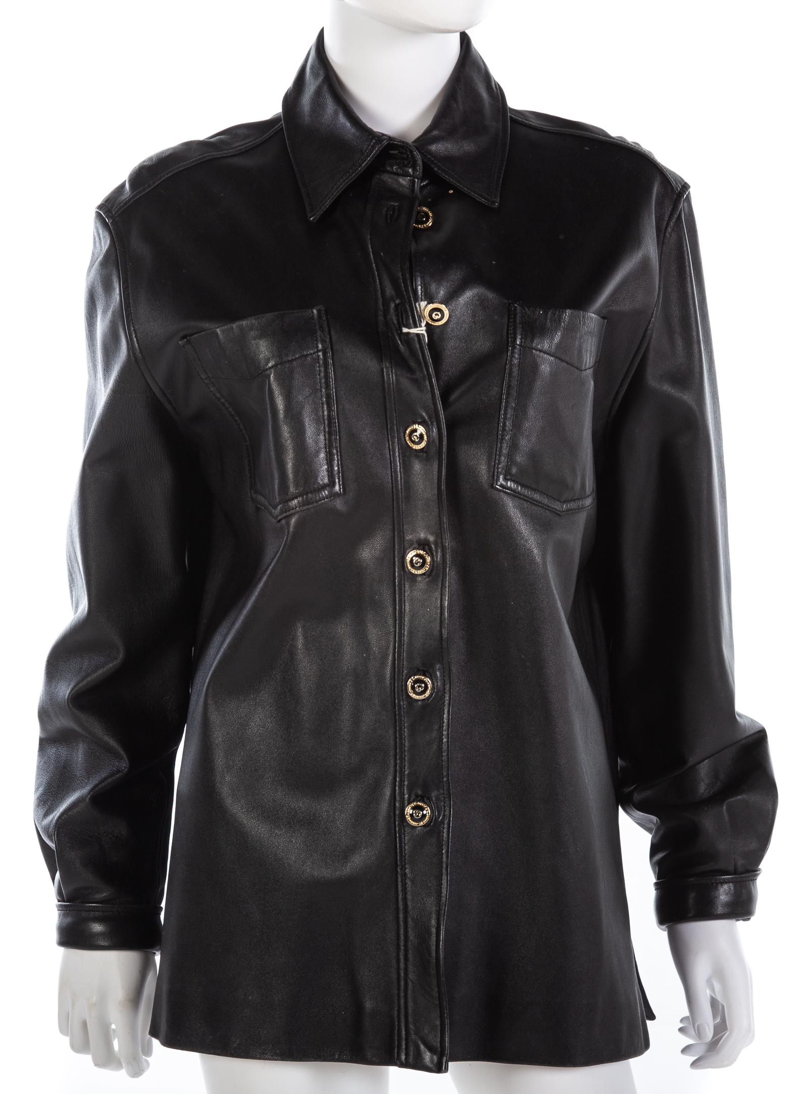 ST. JOHN BLACK LEATHER JACKET