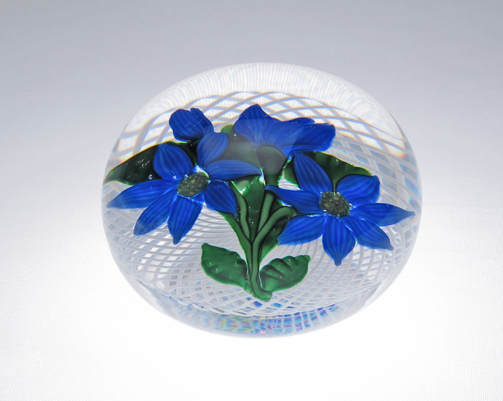 ST. LOUIS BLUE FLOWERS IN LATTICE
