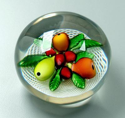 St. Louis paperweight, glazed