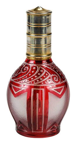 ST. LOUIS RED CUT TO CLEAR GLASS
