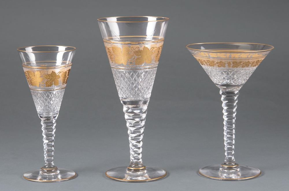 ST. LOUIS-STYLE GILT CUT-GLASS