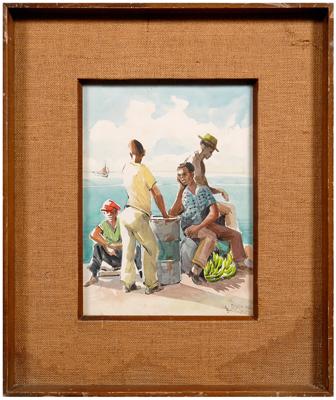 St. Thomas watercolor, Leo Gluck,