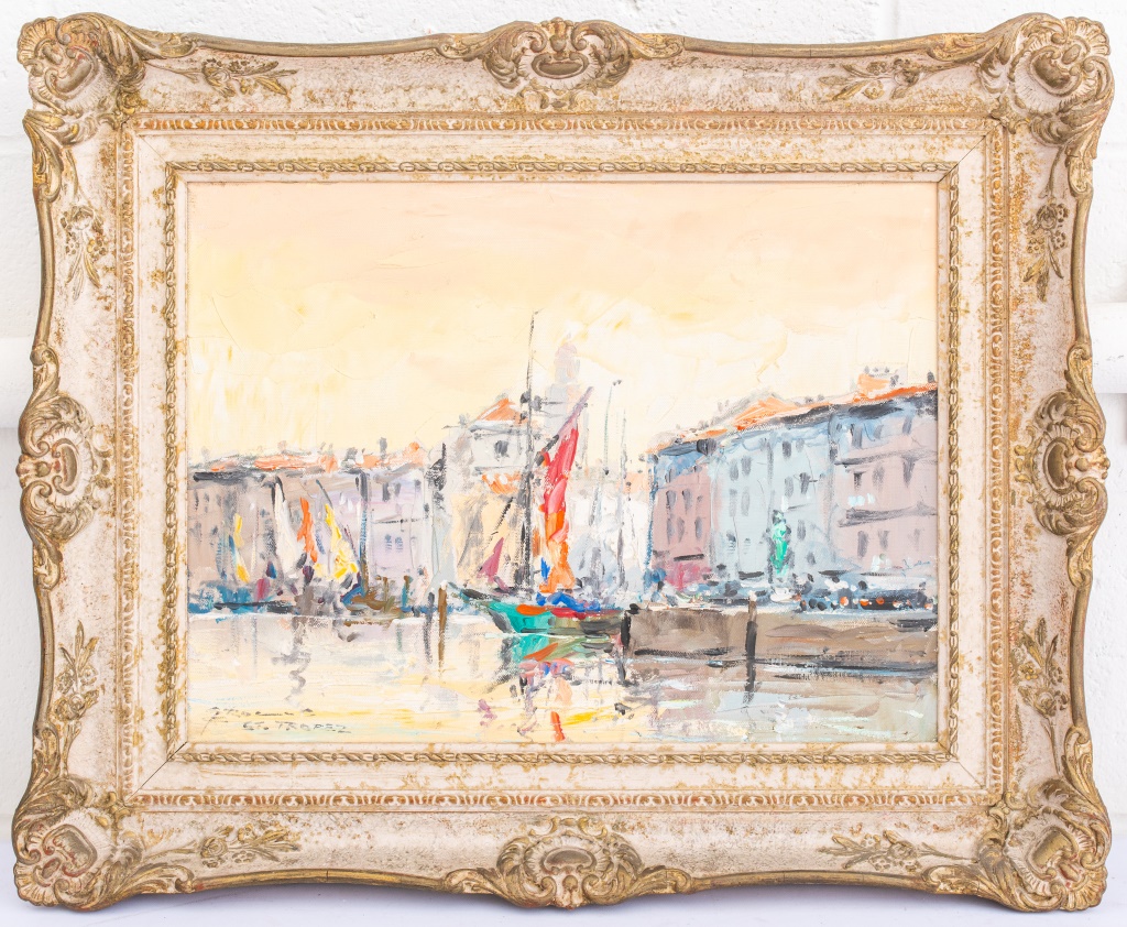 "ST. TROPEZ" OIL ON CANVAS, 1960S