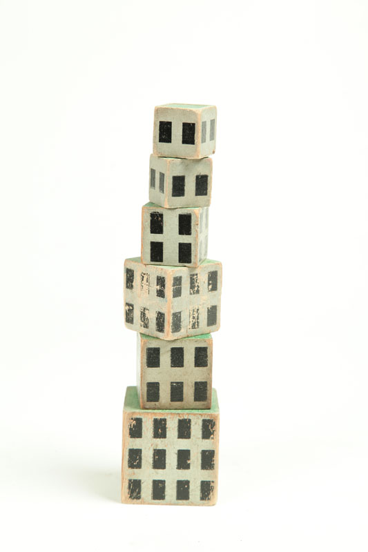 STACK OF BUILDING BLOCKS.  Early