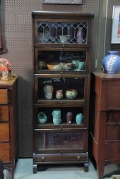 STACKED BOOKCASE. Walnut  five