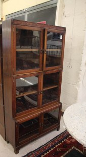 STACKING OAK CABINET BOOKCASES