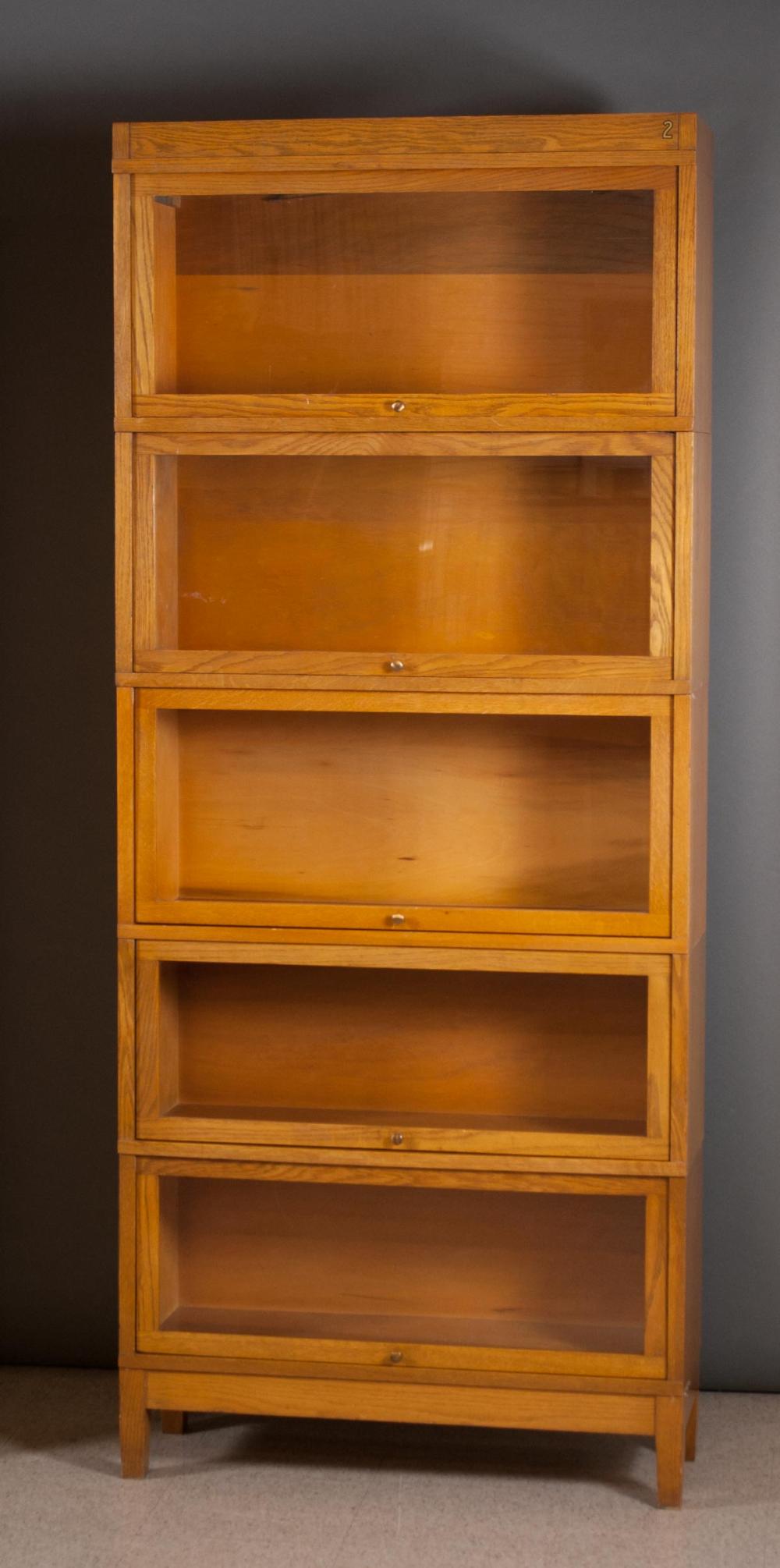 STACKING OAK SECTIONAL BOOKCASE,
