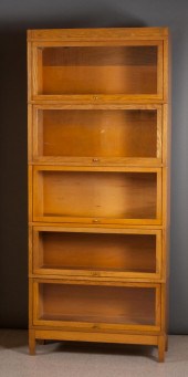 STACKING OAK SECTIONAL BOOKCAS