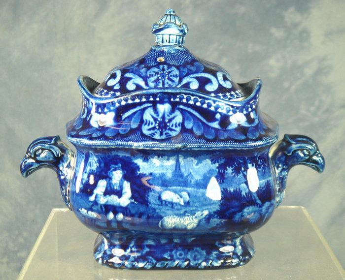 Staffordshire blue transfer covered