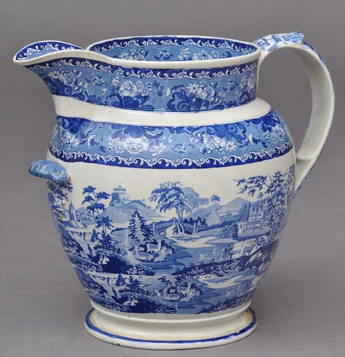 STAFFORDSHIRE BLUE TRANSFER-PRINTED