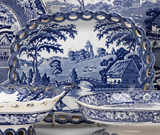 Staffordshire blue transfer-printed