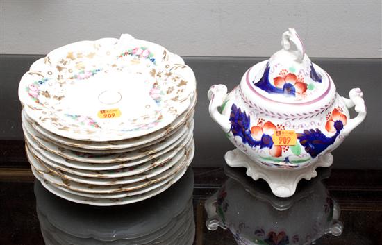 Staffordshire china sugar bowl in