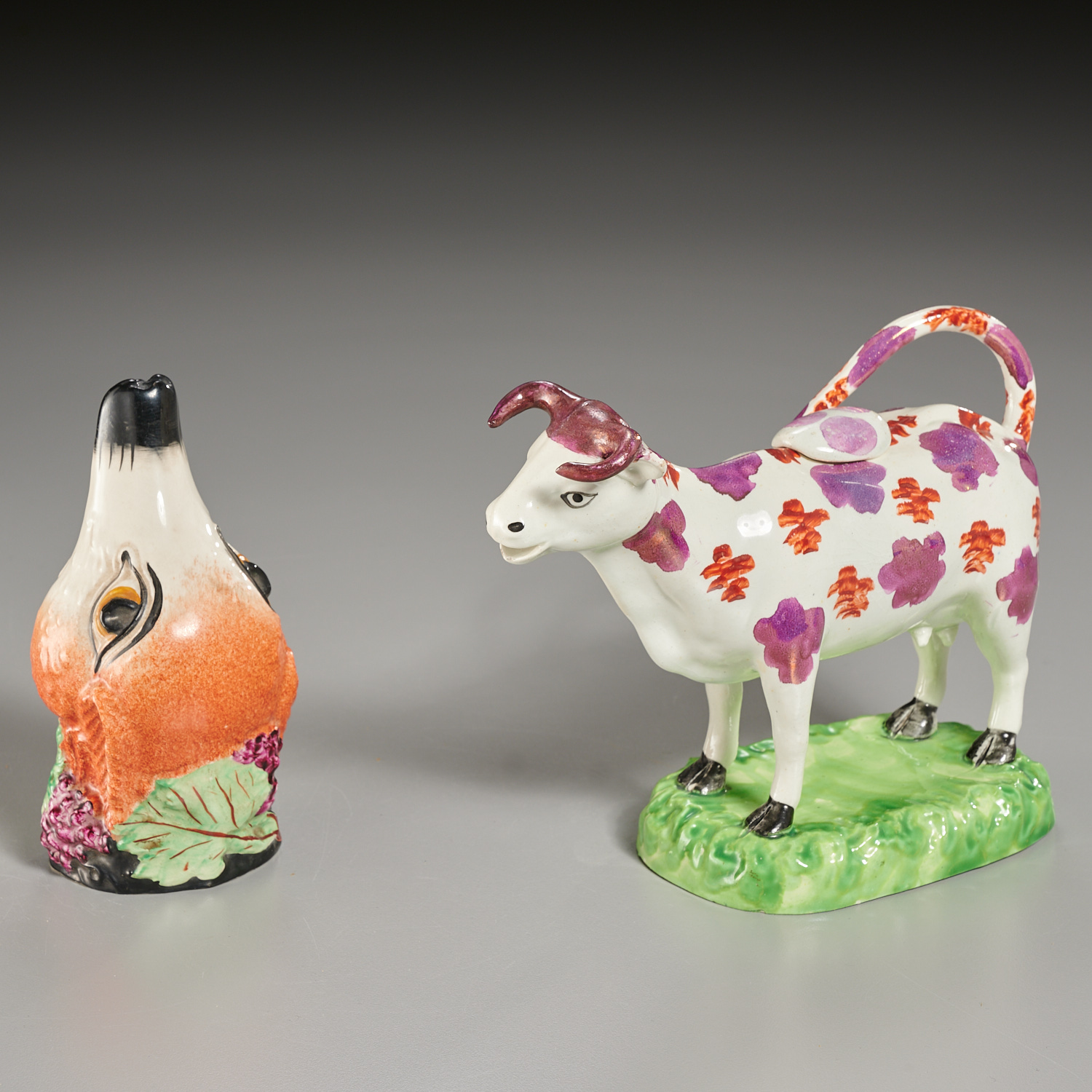 STAFFORDSHIRE COW CREAMER AND FOX