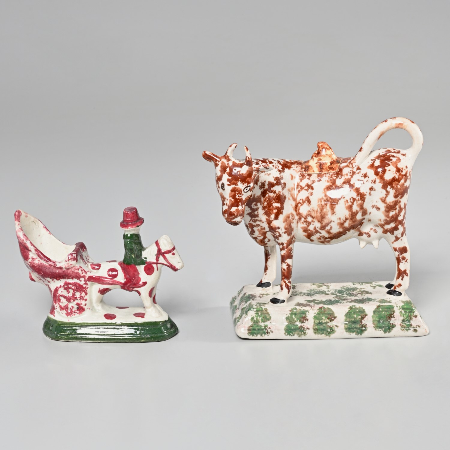 STAFFORDSHIRE COW CREAMER & HORSE