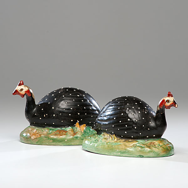 Staffordshire Creamware Guinea Hens