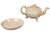 STAFFORDSHIRE CREAMWARE TEAPOT
