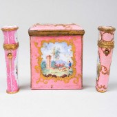 STAFFORDSHIRE ENAMEL PINK GROU