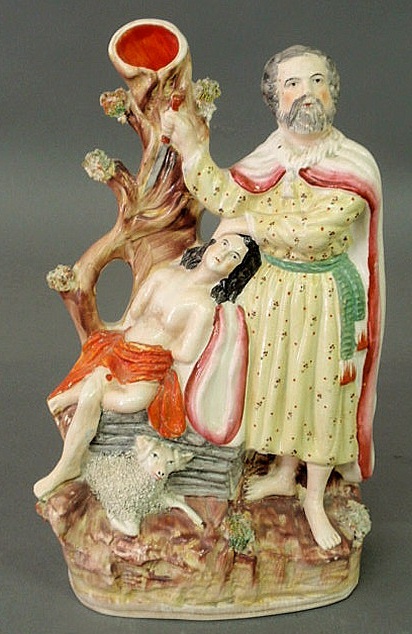 Staffordshire figural spill vase