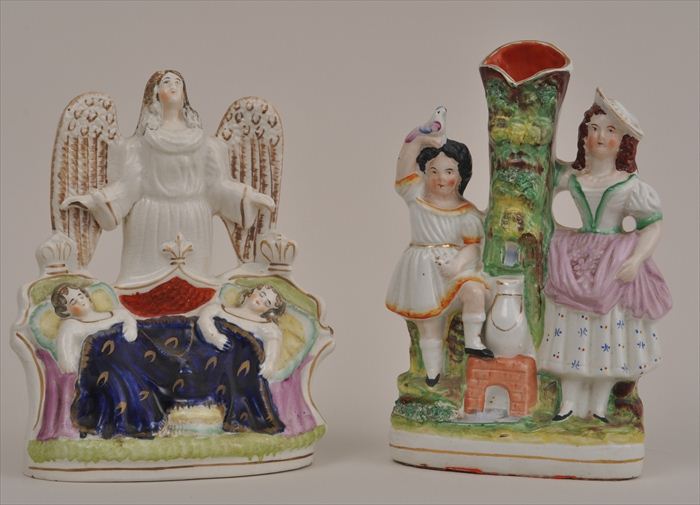 STAFFORDSHIRE FIGURAL SPILL VASE